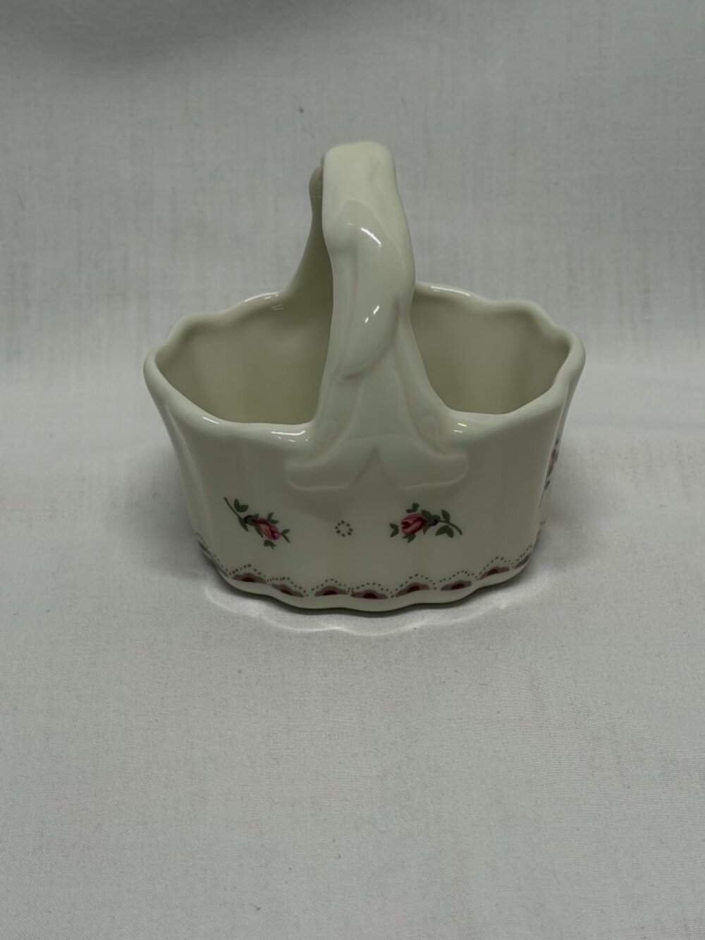 Porcelain Basket Made in Japan Trinket Dish Match Stick Holder